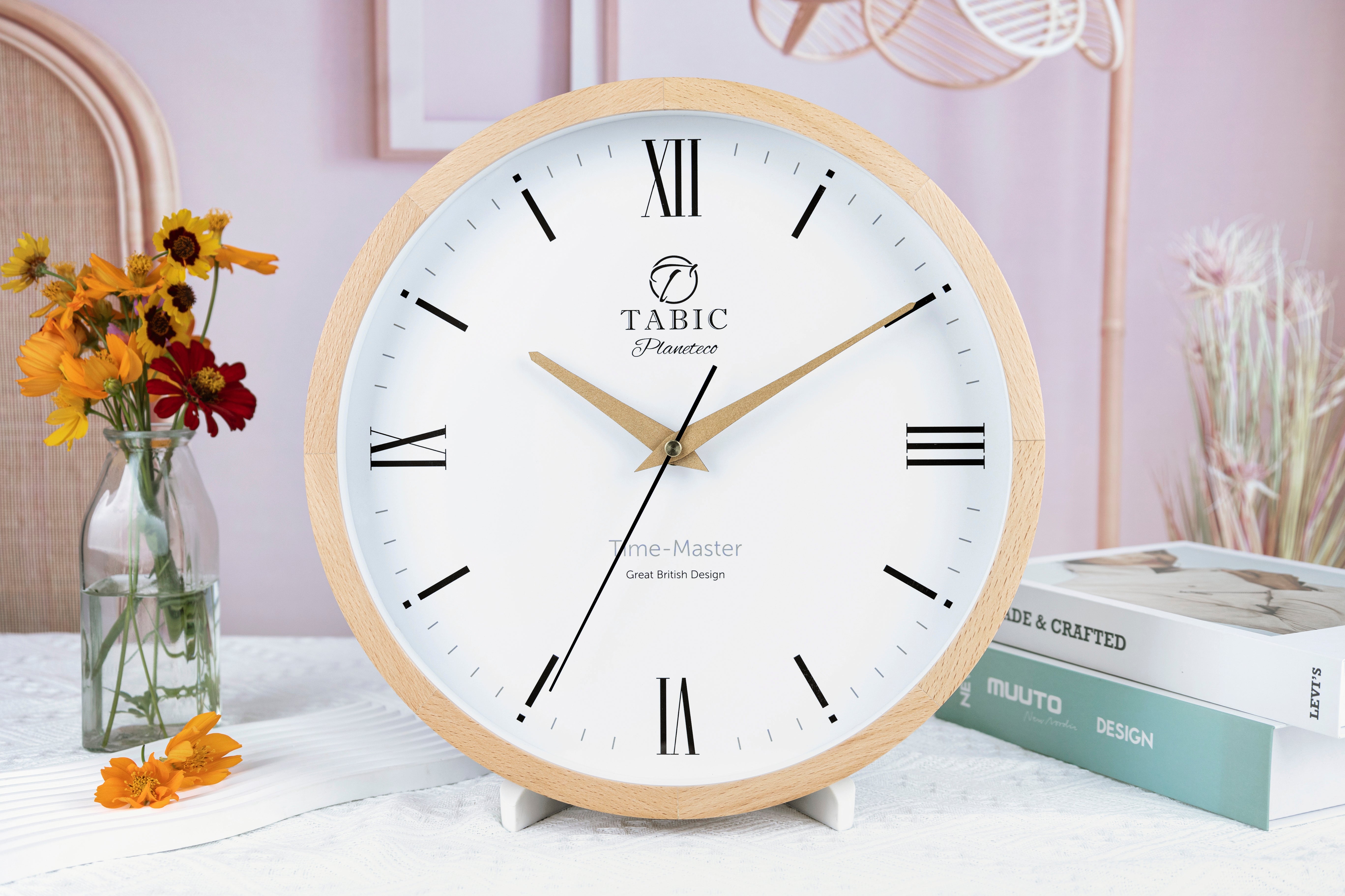 Time Clock - Planeteco Time Master- Roman Numeral Wall Clock