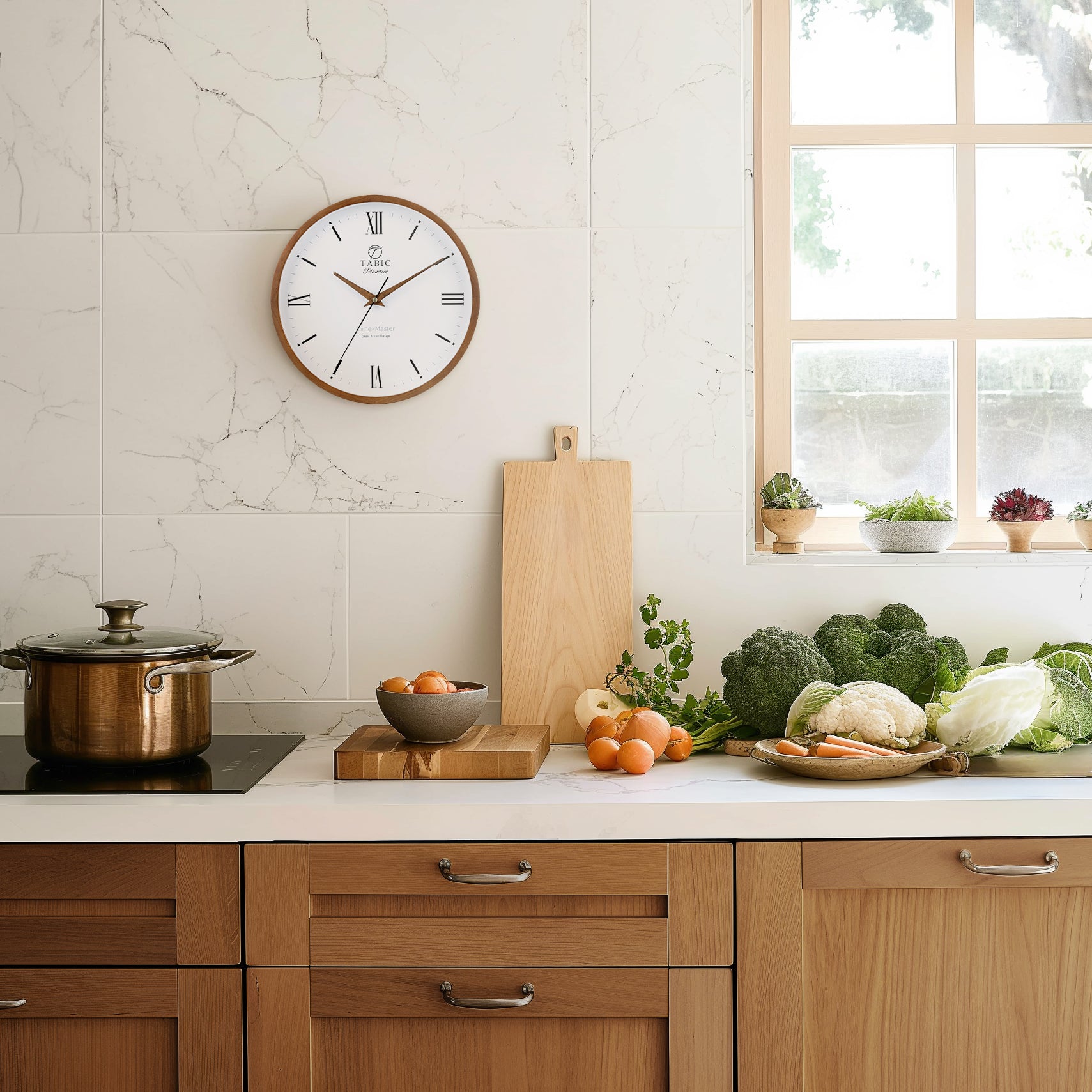 Time Clock - Planeteco Time Master- Roman Numeral Wall Clock