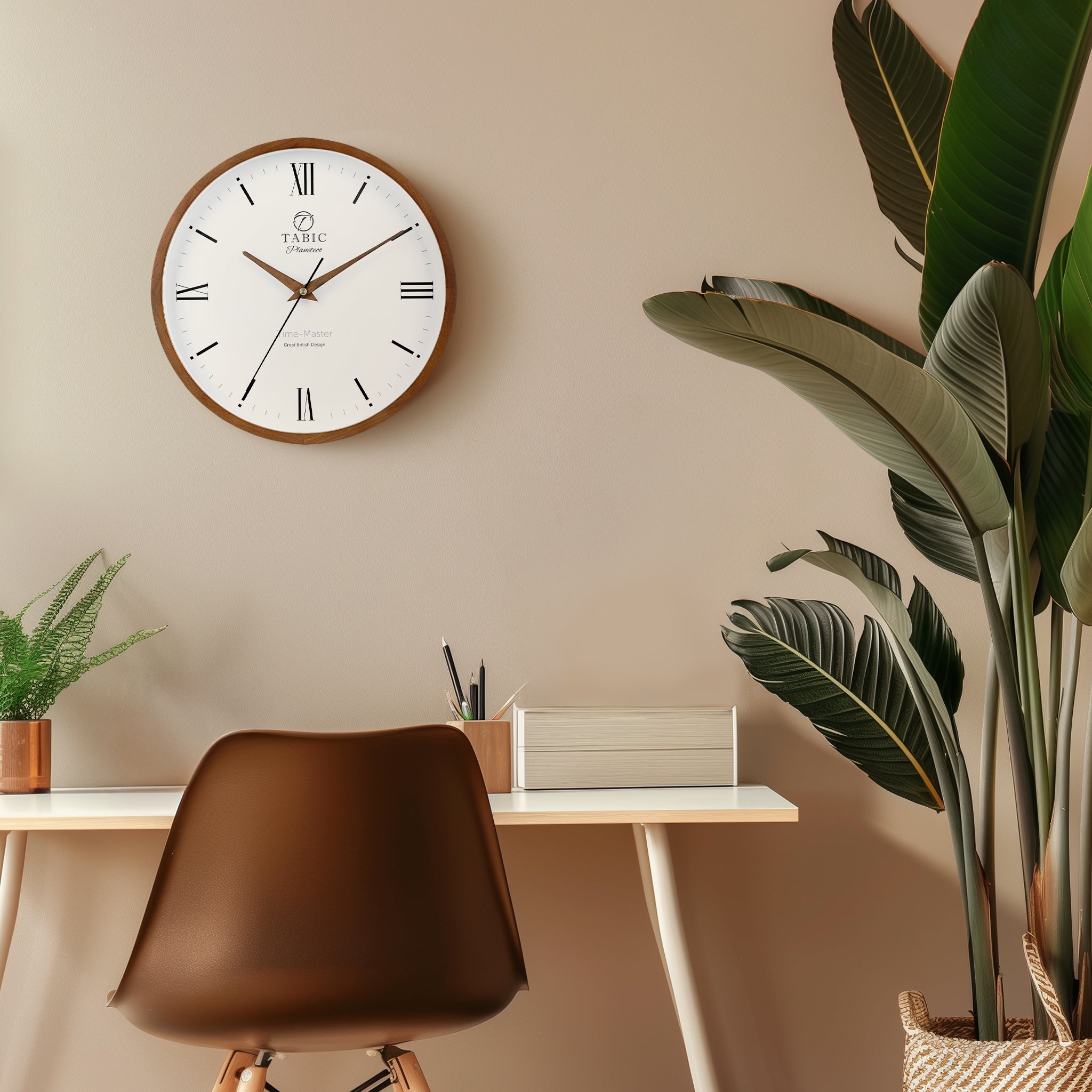 Time Clock - Planeteco Time Master- Roman Numeral Wall Clock