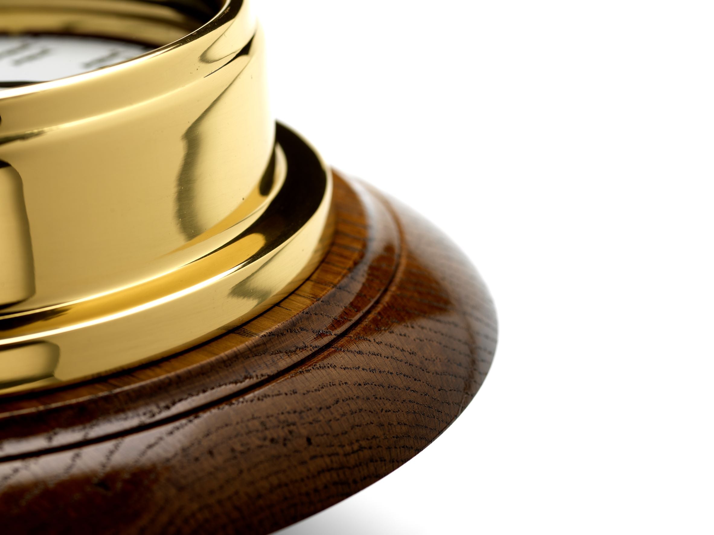 Mariner MKII Handmade Solid Brass Arabic Clock Mounted on an English Dark Oak Wall Mount