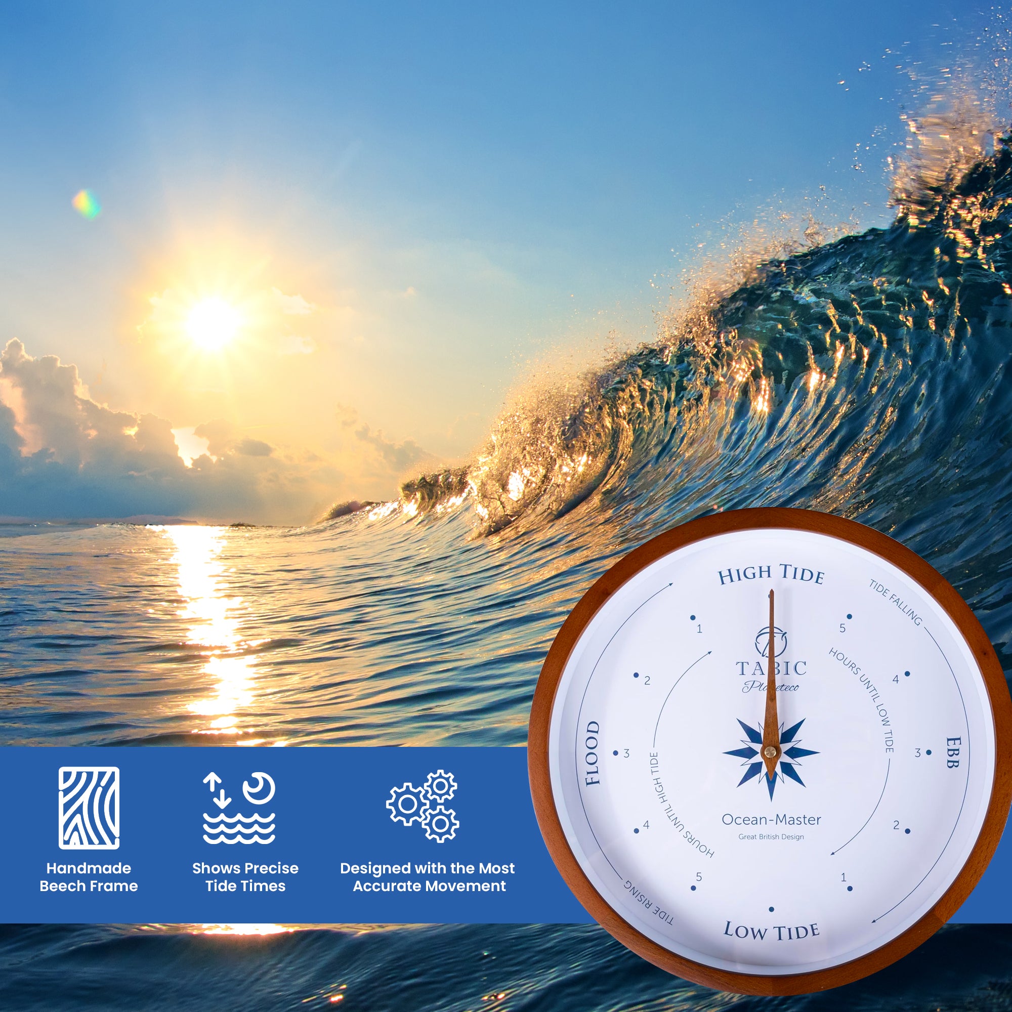 Tide clock - Planeteco Ocean Master, for ocean, sea and coastal activities