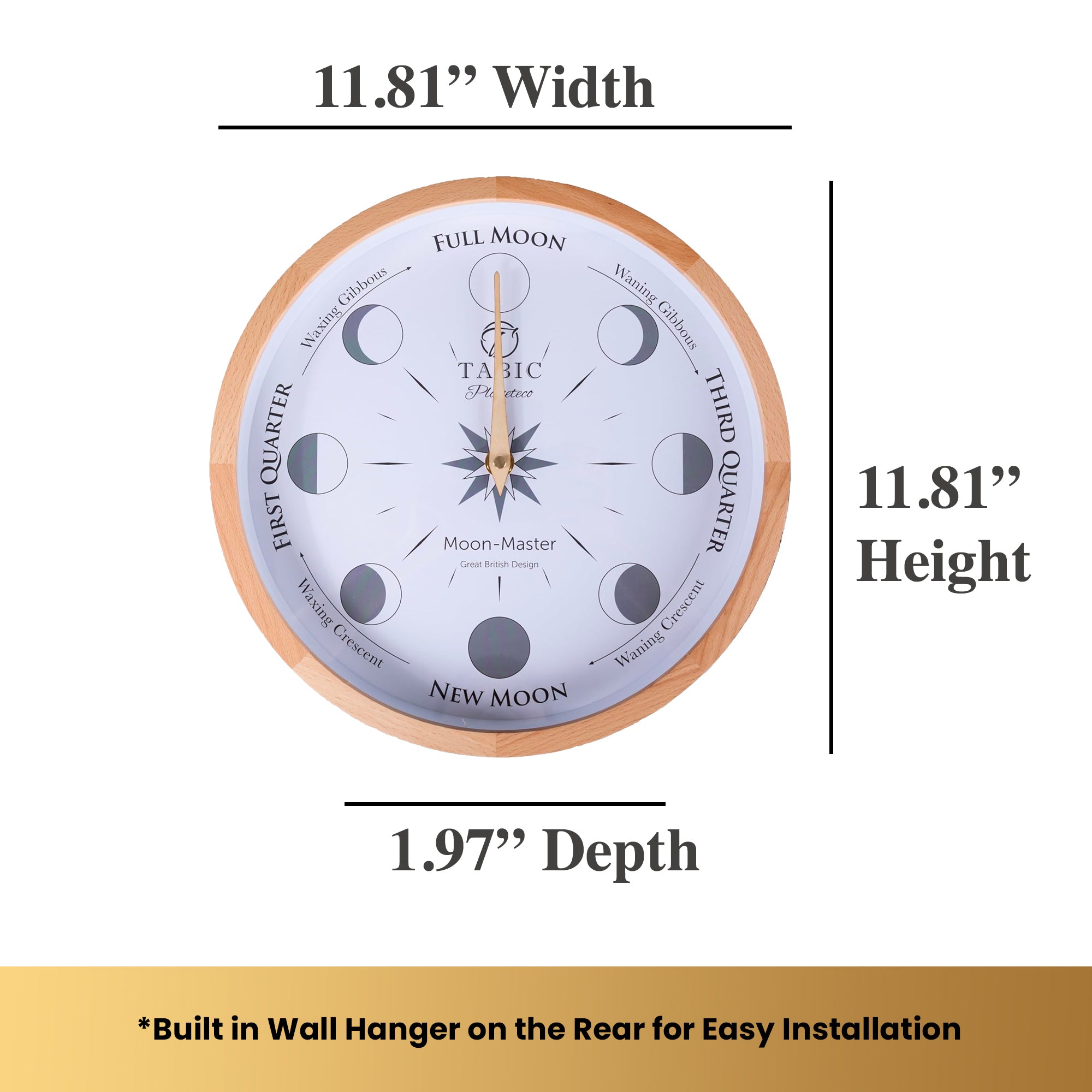 Moon Phase clock - Planeteco Moon Master, accurate lunar tracking