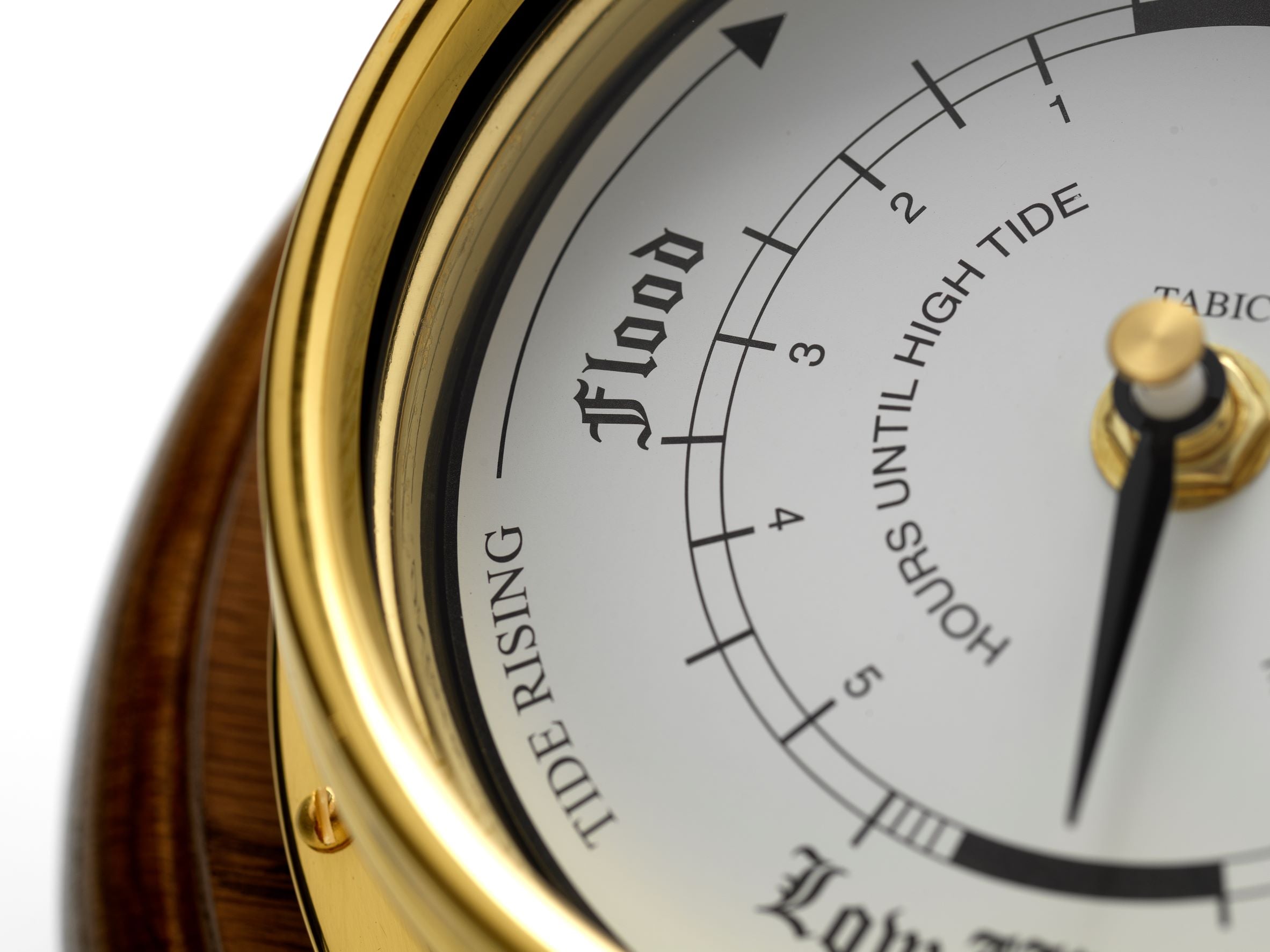 Mariner MKII Handmade Solid Brass Tide Clock Mounted on an English Dark Oak Mount