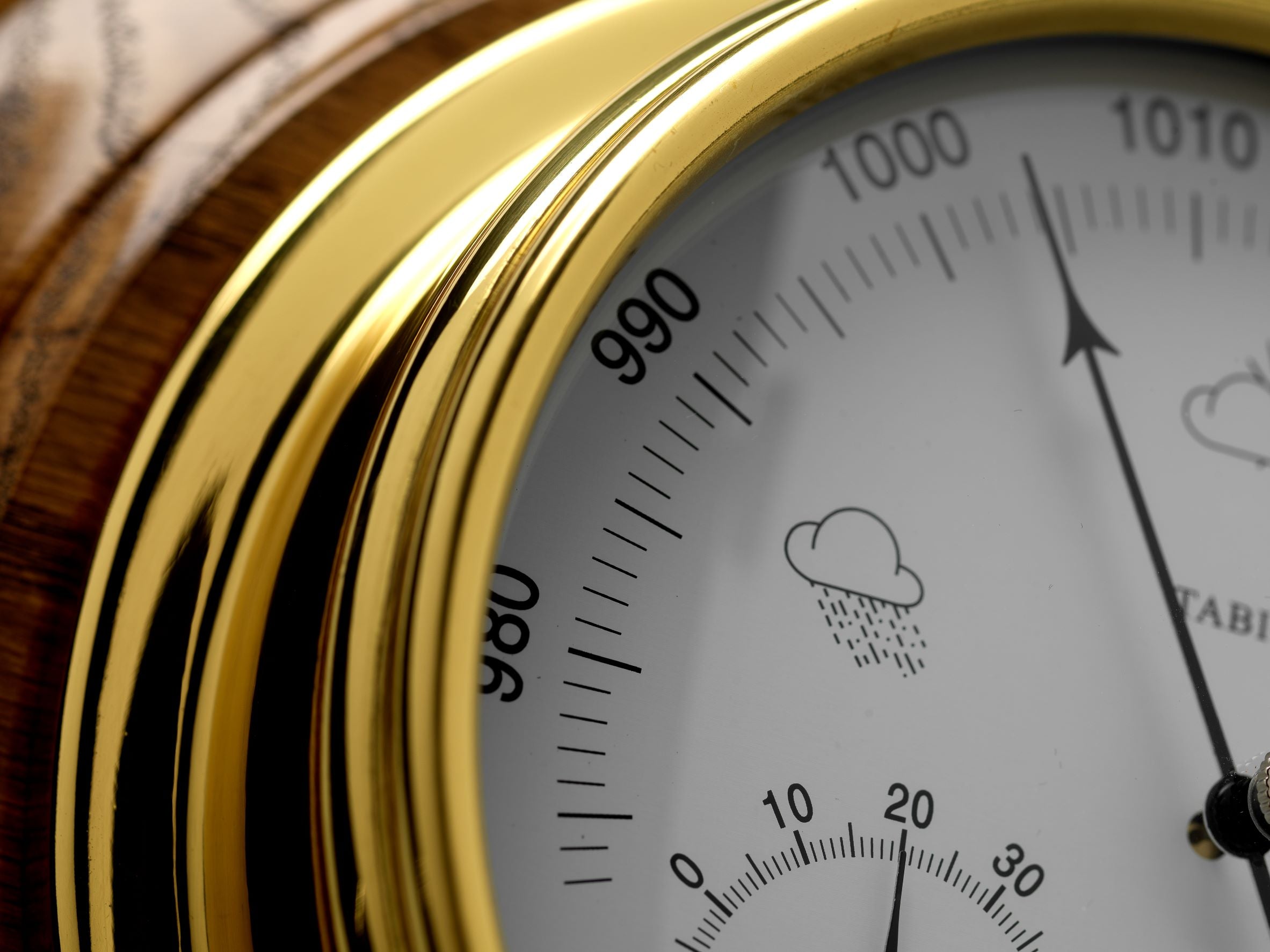 Mariner MKII Handmade Solid Brass Barometer/Thermometer/Hygrometer on an English Dark Oak Wall Mount