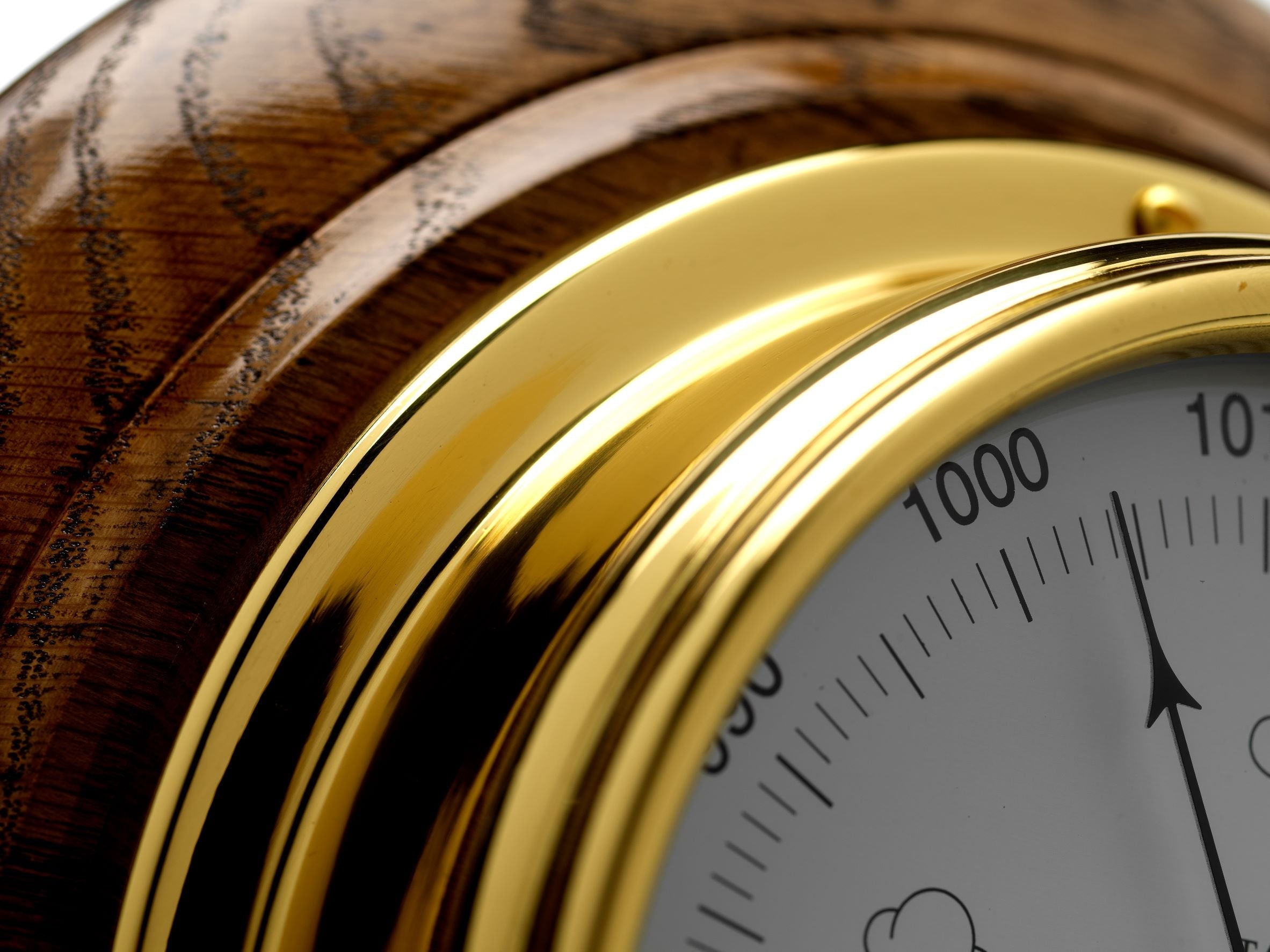 Mariner MKII Handmade Solid Brass Barometer/Thermometer/Hygrometer on an English Dark Oak Wall Mount