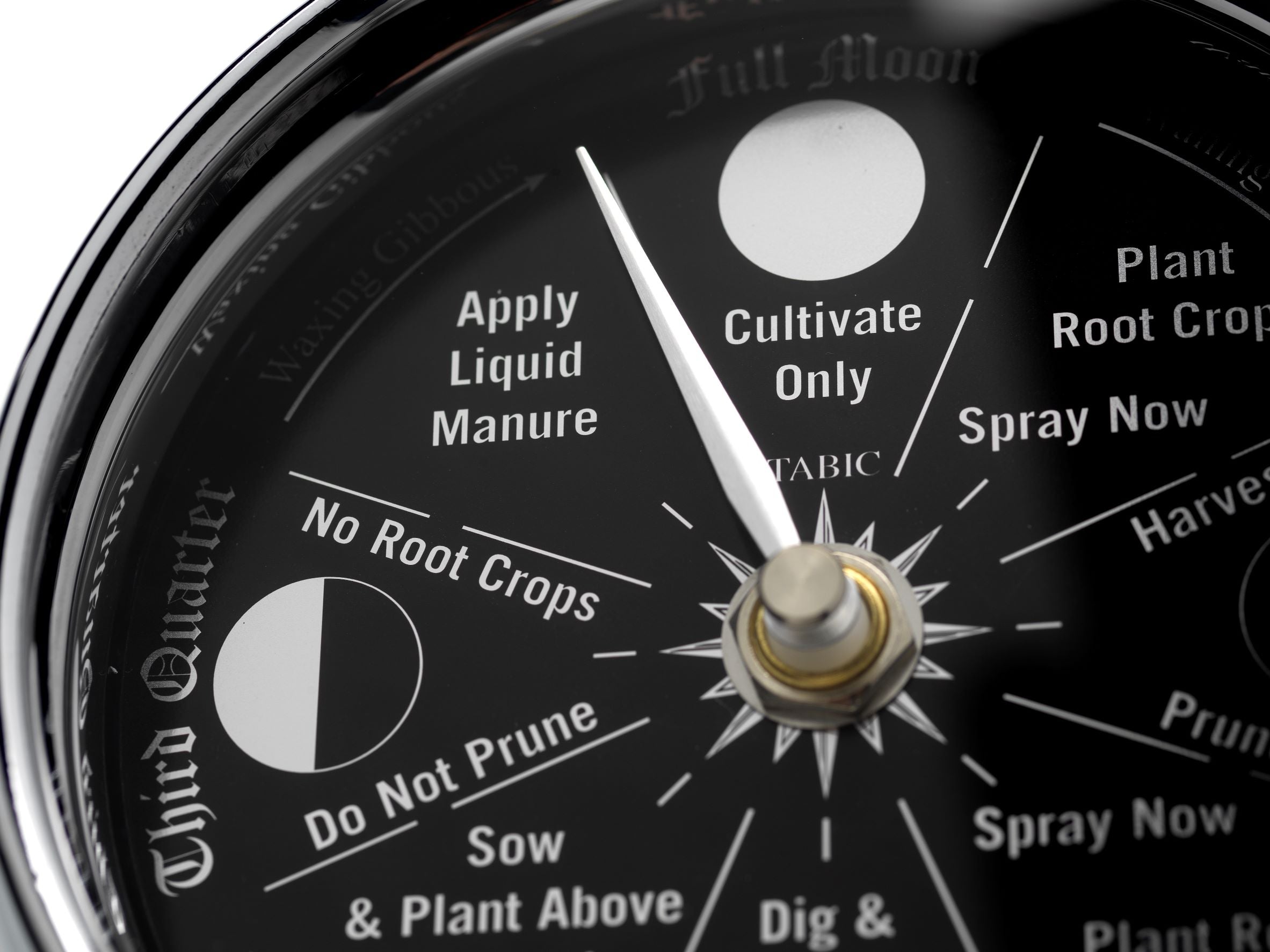 Prestige Chrome Moon Gardening Clock