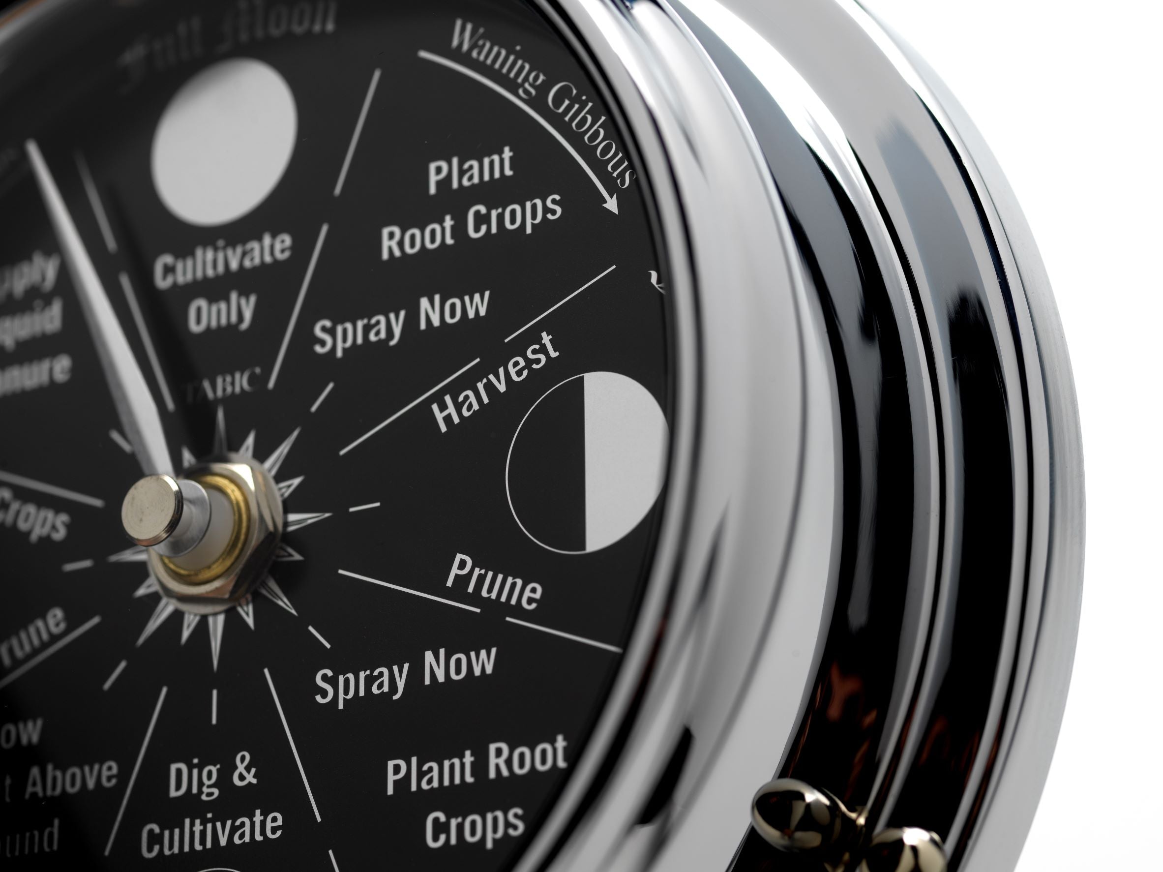 Prestige Chrome Moon Gardening Clock