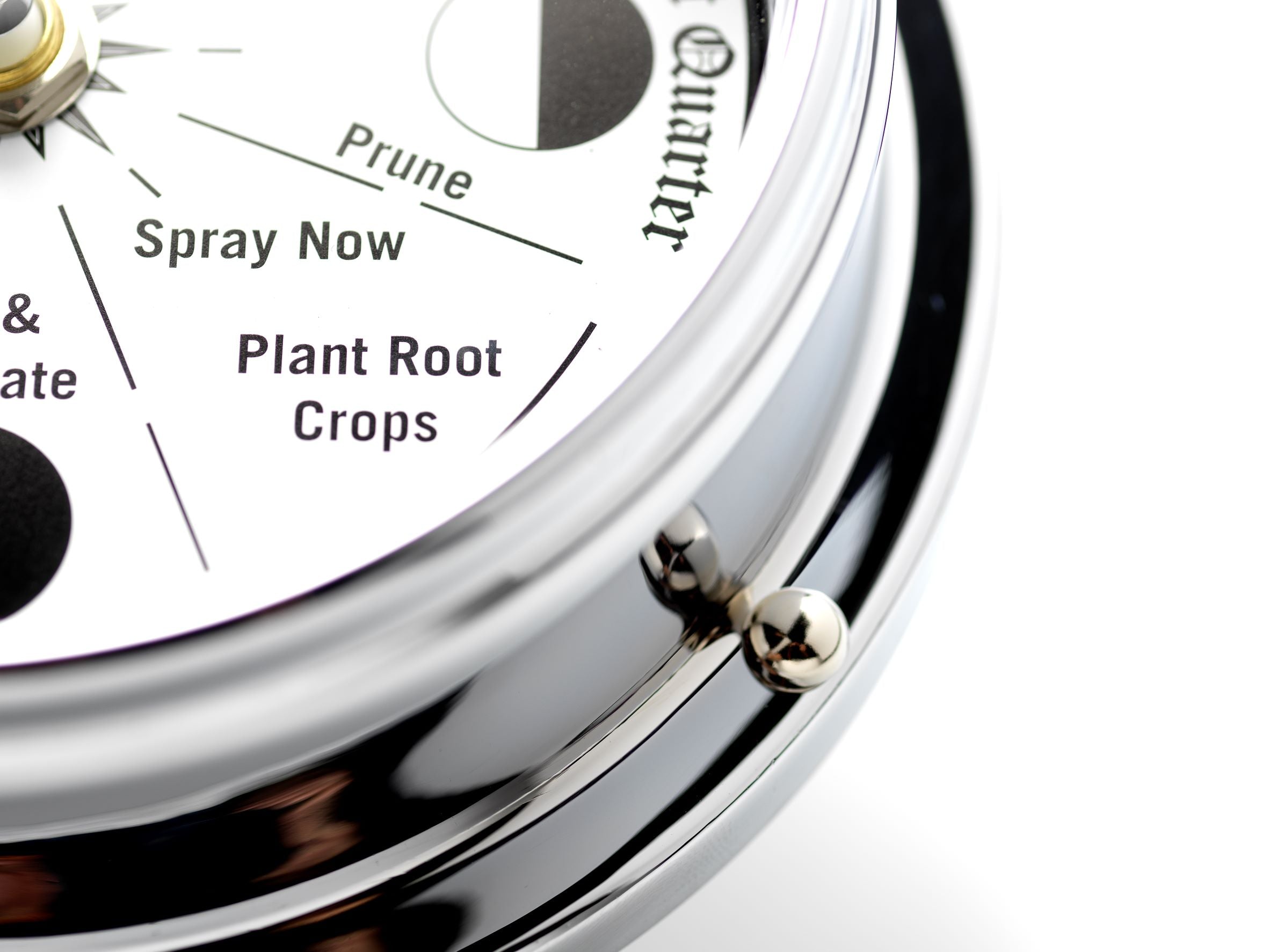 Moon Gardening Clock - Classic Chrome