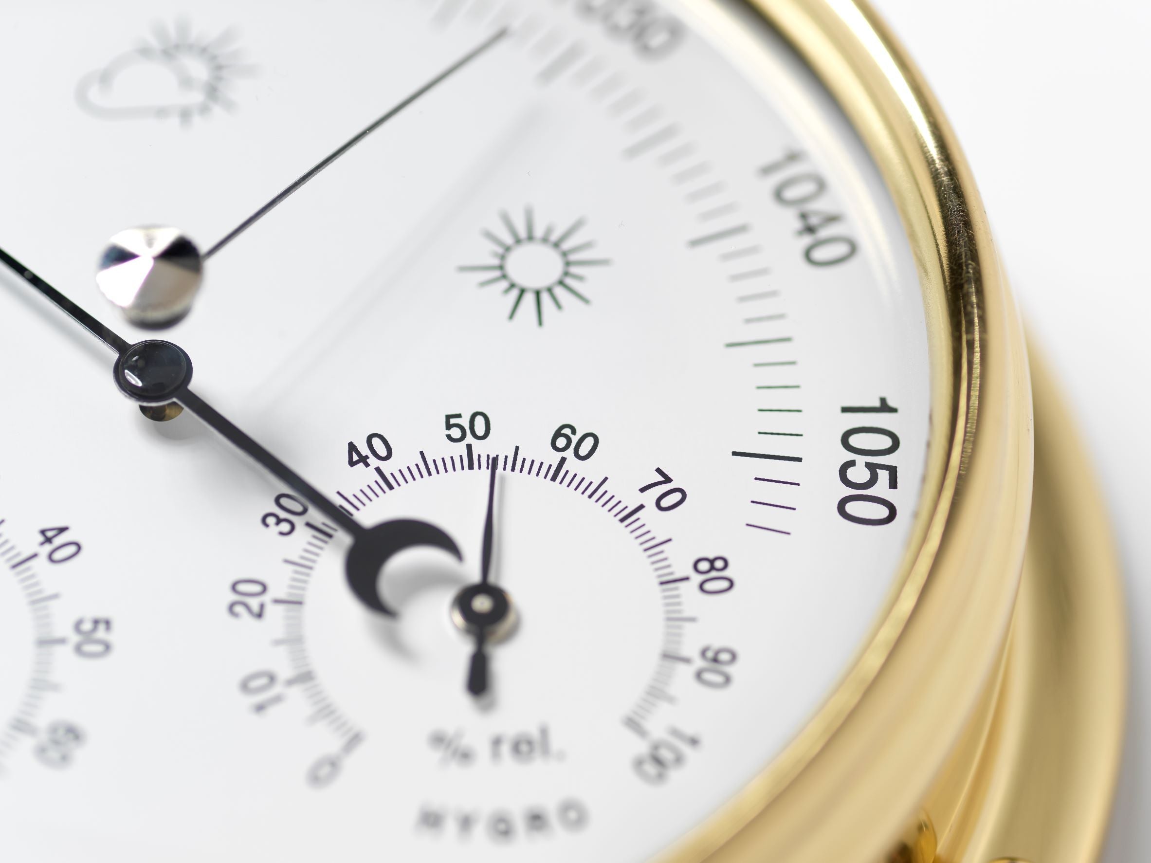 Solid Brass Barometer with Built in Hygrometer and Thermometer gauges - TABIC CLOCKS