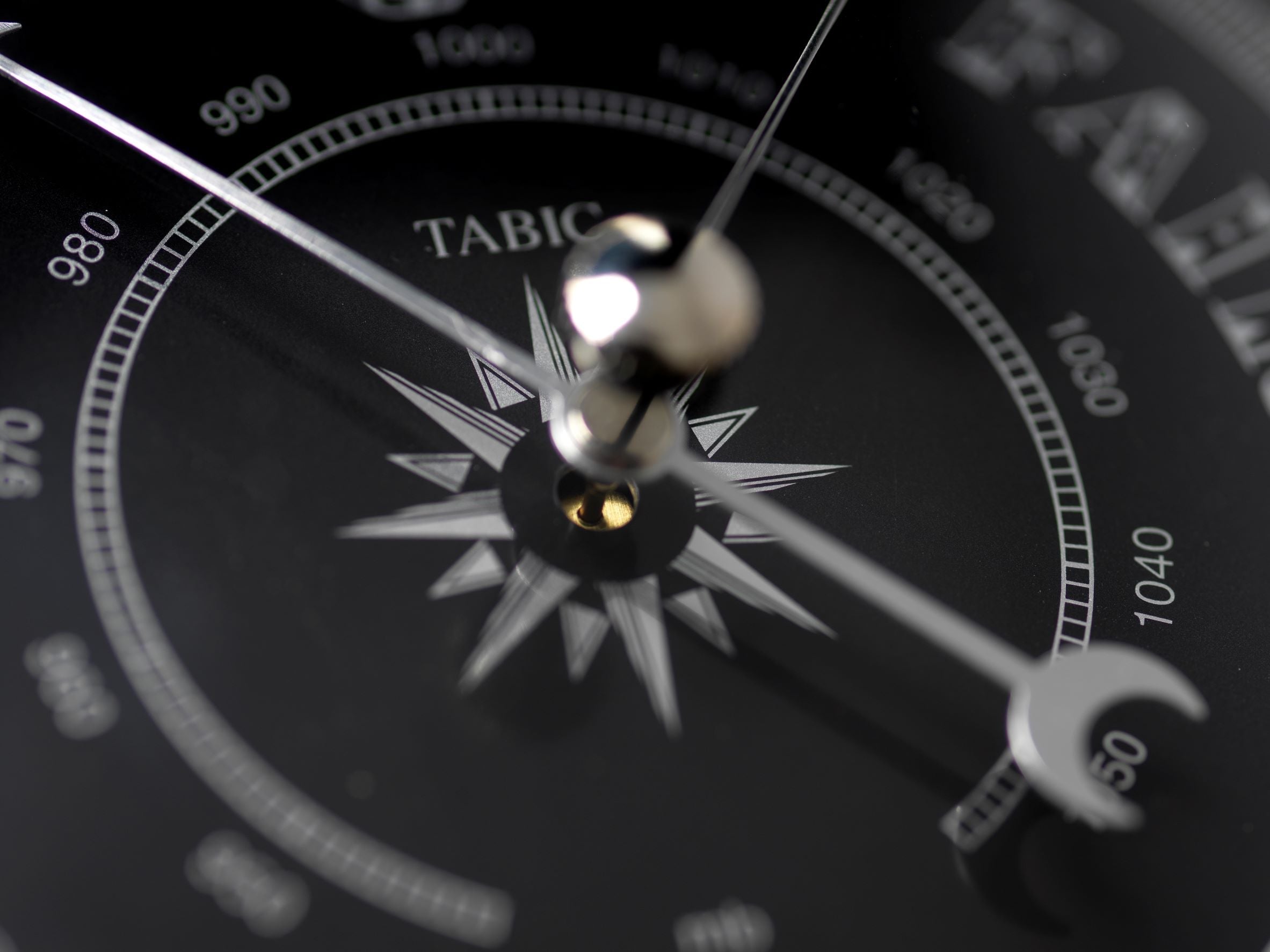 Handmade Prestige Traditional Barometer in Solid Brass With a Jet Black Dial. - TABIC CLOCKS