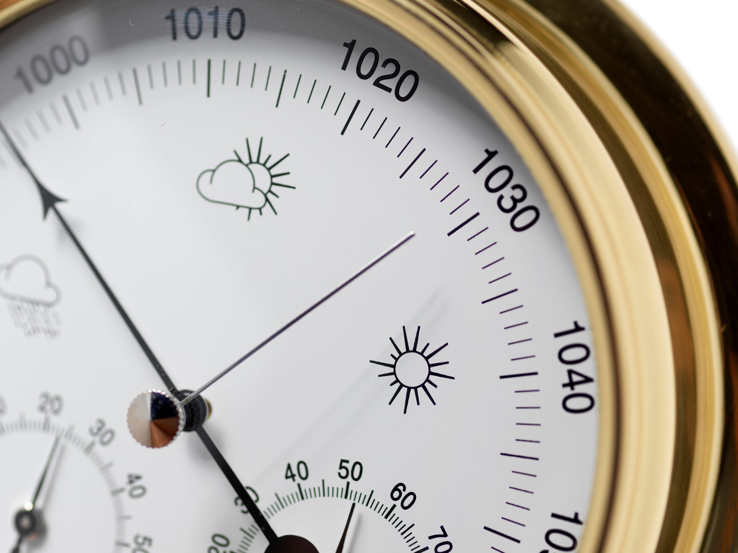 Solid Brass Barometer with Built in Hygrometer and Thermometer gauges - TABIC CLOCKS