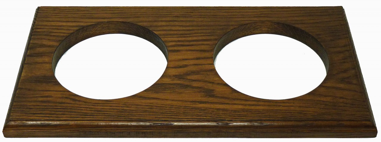 Handmade Double Dark English Oak Wall Mount - TABIC CLOCKS