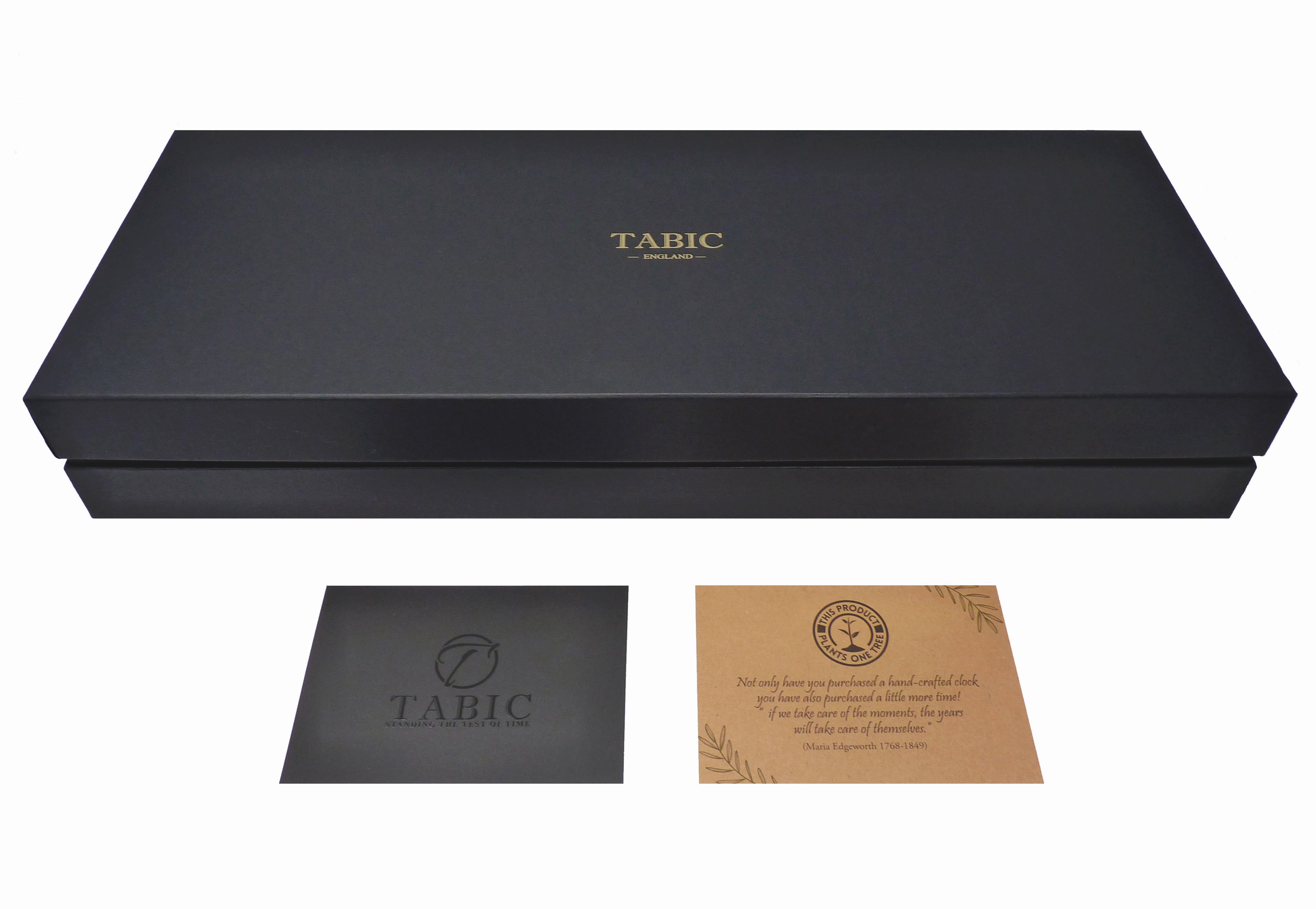 Handmade Brass Tide Clock, Barometer and Thermometer Mounted On an English Dark Oak Wall Mount - TABIC CLOCKS