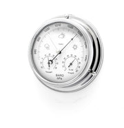 Handmade Barometer with built in Hygrometer and Thermometer in Chrome with white dial