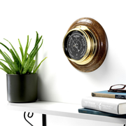 Handmade Prestige Barometer With Jet Black Dial Mounted on an English Dark Oak Wall Mount