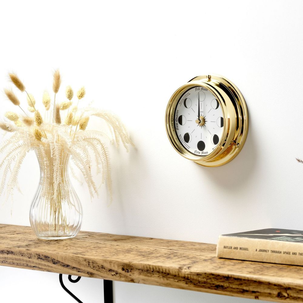 Handmade Solid Brass Moon Phase Clock