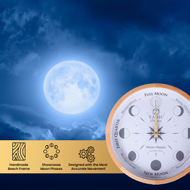 Moon Phase clock - Planeteco Moon Master, accurate lunar tracking