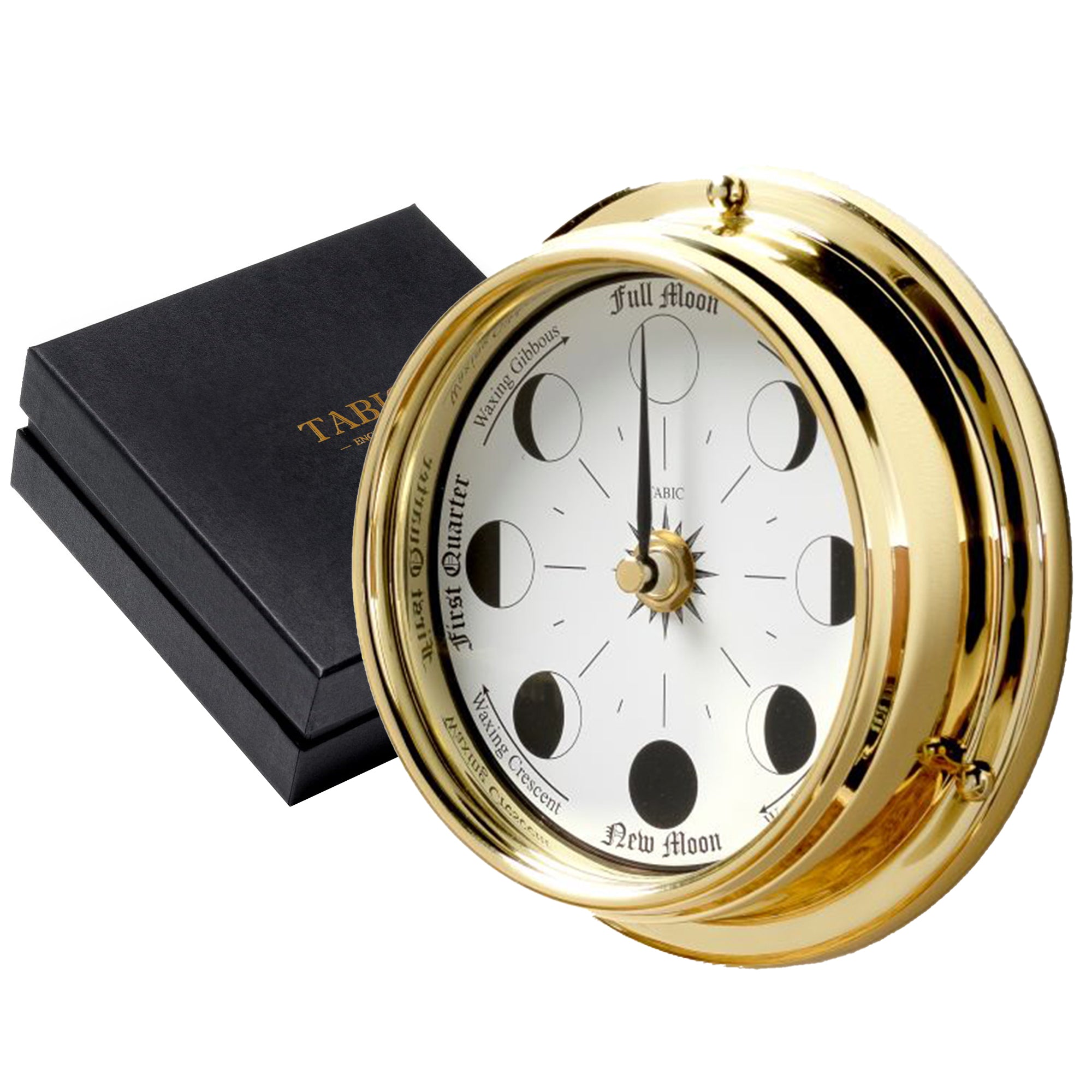 Handmade Solid Brass Moon Phase Clock