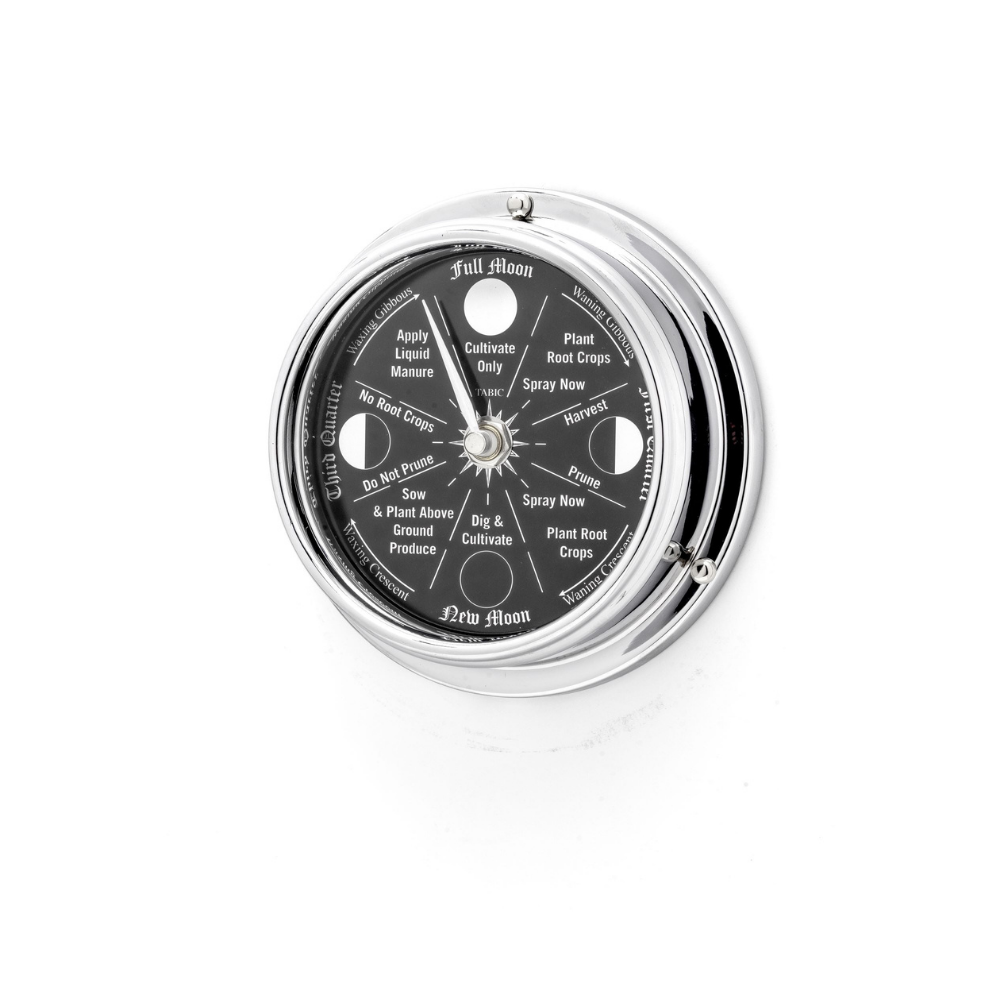 Prestige Chrome Moon Gardening Clock