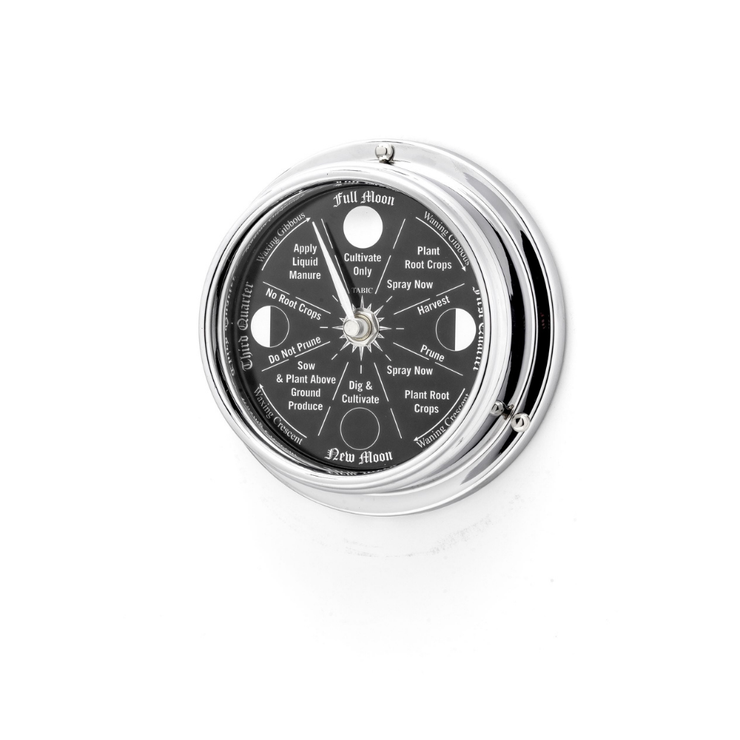 Prestige Chrome Moon Gardening Clock