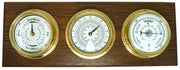 Handmade Brass Tide Clock, Barometer and Thermometer Mounted On  an English Dark Oak Wall Mount - TABIC CLOCKS