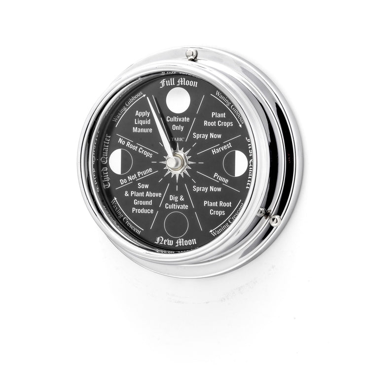 Prestige Chrome Moon Gardening Clock Prestige chrome moon gardening clock