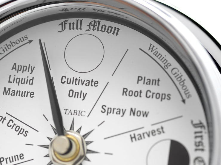 Handmade Classic Chrome Moon Gardening Clock