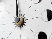 Handmade Moon Phase Clock In Chrome With White Dial - TABIC CLOCKS