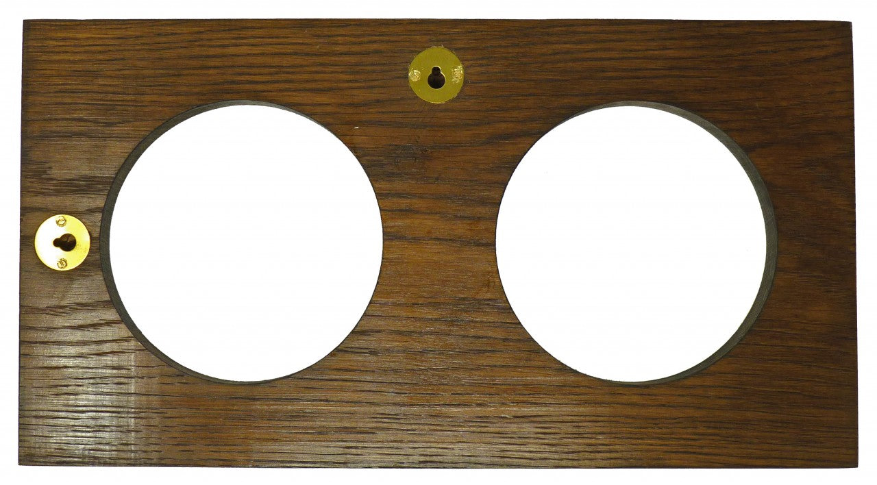 Handmade Double Dark English Oak Wall Mount - TABIC CLOCKS