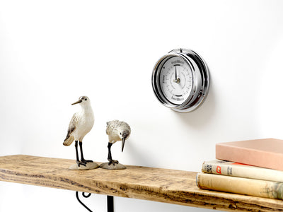 Handmade Tide Clock In Chrome With White Dial - TABIC CLOCKS