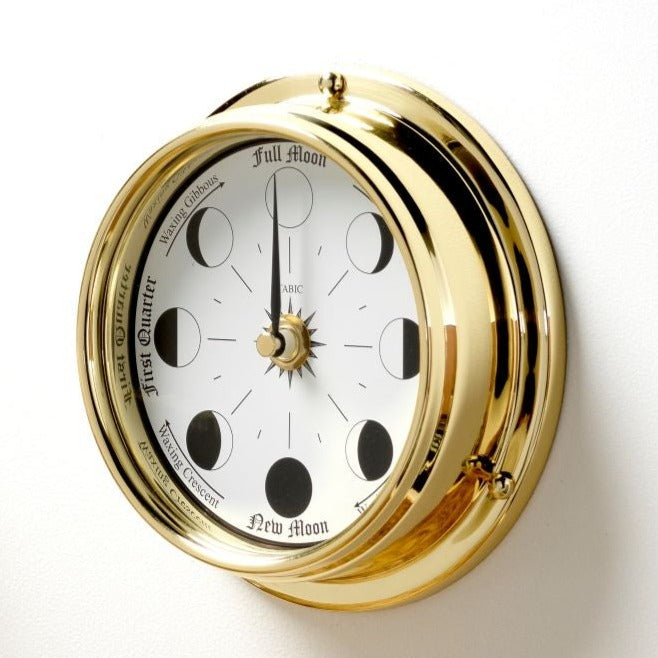 Handmade Solid Brass Moon Phase Clock - TABIC CLOCKS