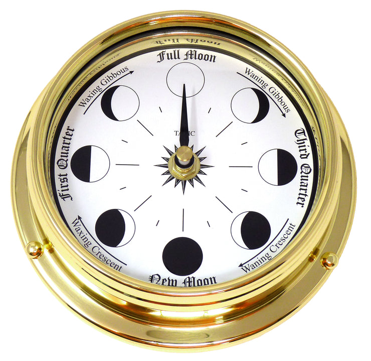 Handmade Solid Brass Moon Phase Clock - TABIC CLOCKS