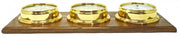 Handmade Brass Tide Clock, Barometer, Roman Clock Mounted on an English Dark Oak Wall Mount - TABIC CLOCKS