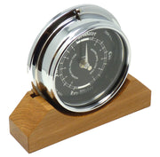 Handmade Prestige Tide Clock in Chrome on an English Light Oak Mantel/Display Mount - TABIC CLOCKS