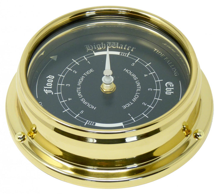 Handmade Prestige Tide Clock in Solid Brass With a Jet Black Dial. - TABIC CLOCKS