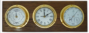 Handmade Brass Tide Clock, Barometer, Roman Clock Mounted on an English Dark Oak Wall Mount - TABIC CLOCKS